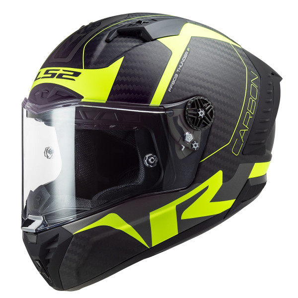 LS2 LS2 FF805 THUNDER CARBON RACING 1 MATT H-V YELLOW HELMET